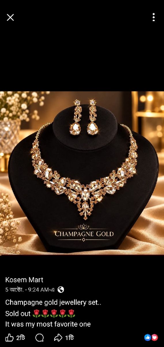 Champagne Gold stone jewellery set