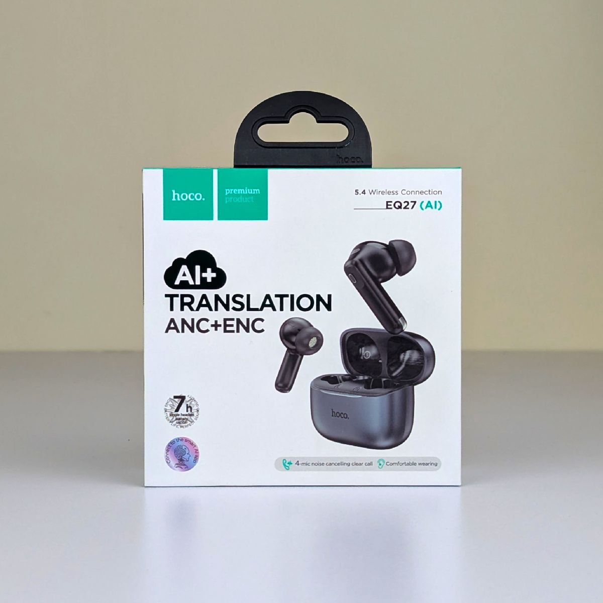 Hoco. EQ27 Fun AI Translation True Wireless Earbuds – Bluetooth 5.4 ANC & ENC Noise Cancelling Earphones with 134+ Languages Real-Time Translation & 28H Battery 3
