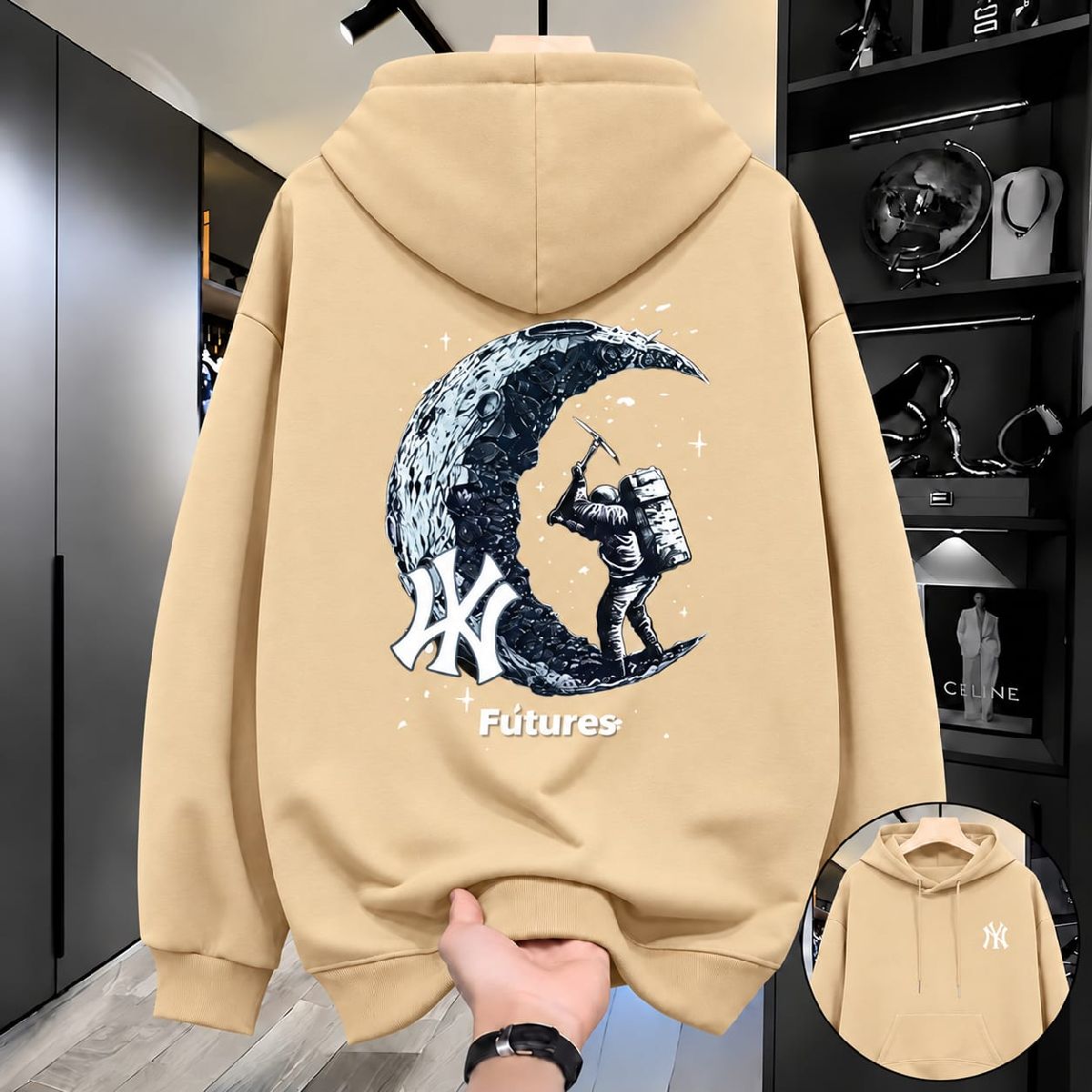 Solid Printed Hoodie 2