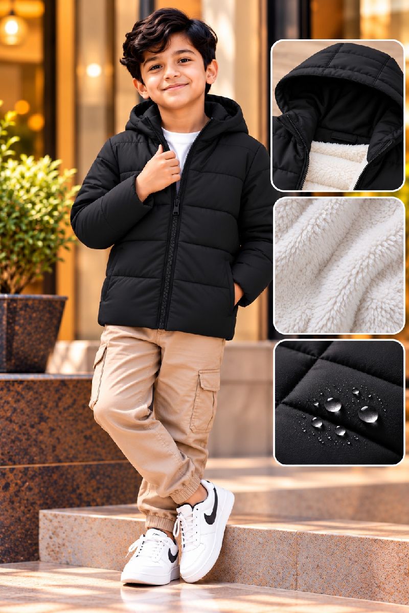 Boy's Sherpa Padding Jacket (Hoodie)