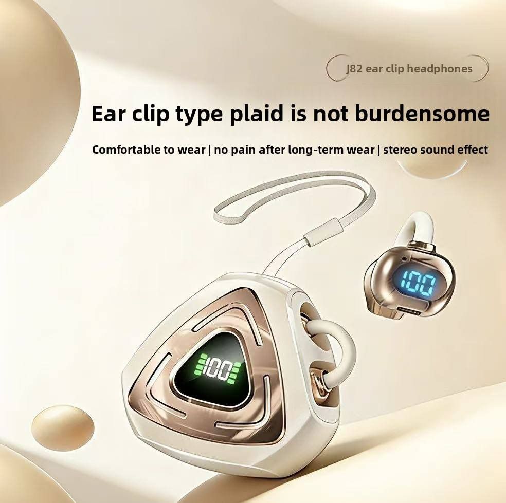 J82 Open-Ear Clip-On True Wireless Earbuds – Bluetooth 5.4 TWS Gaming Headphones with Digital LED Display, Low Latency & IPX4 Waterproof 2