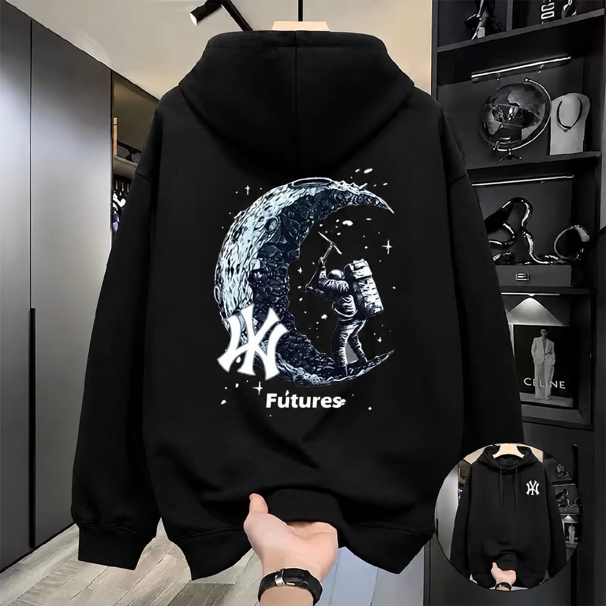 Solid Printed Hoodie 3