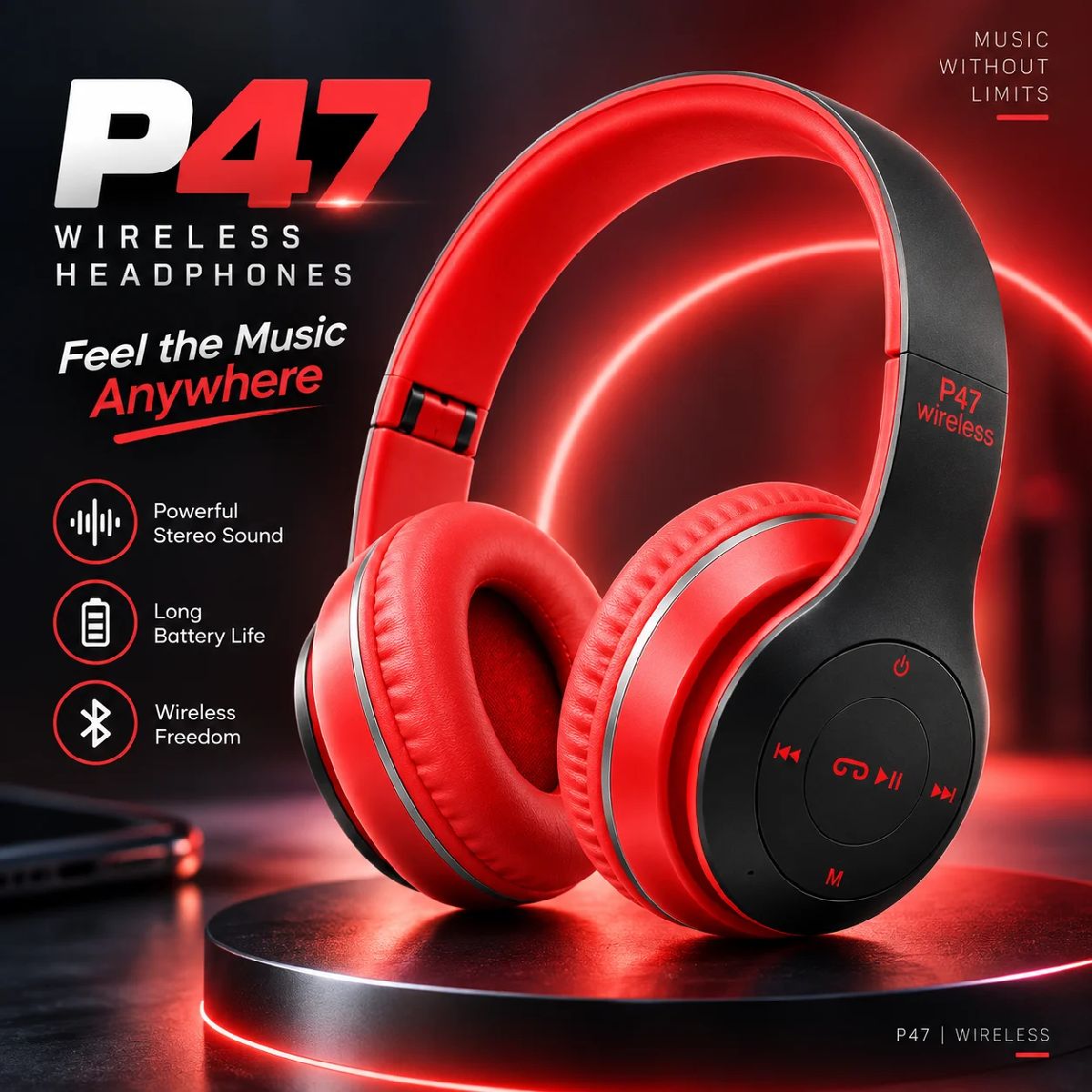 P47 - Wireless Bluetooth Headphone