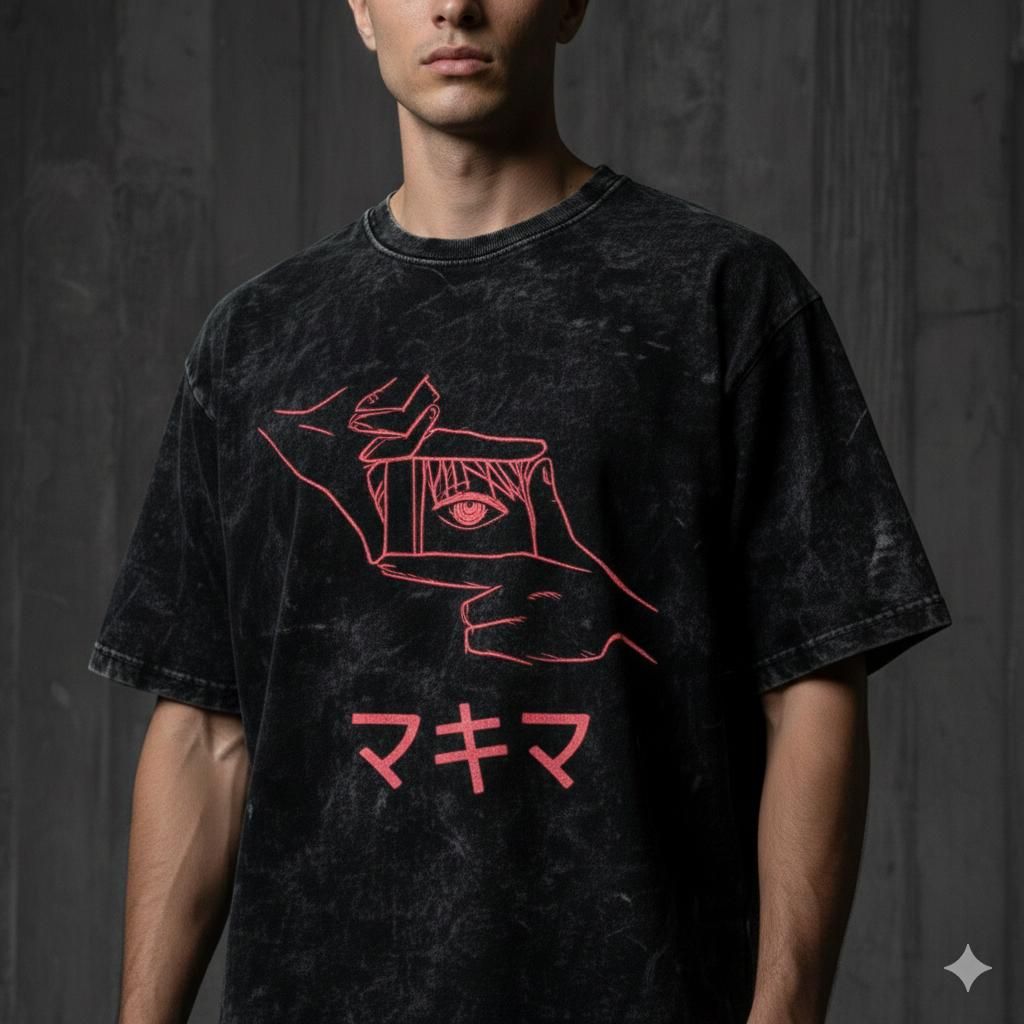 Printed Acid Wash Drop Shoulder T-Shirt 3