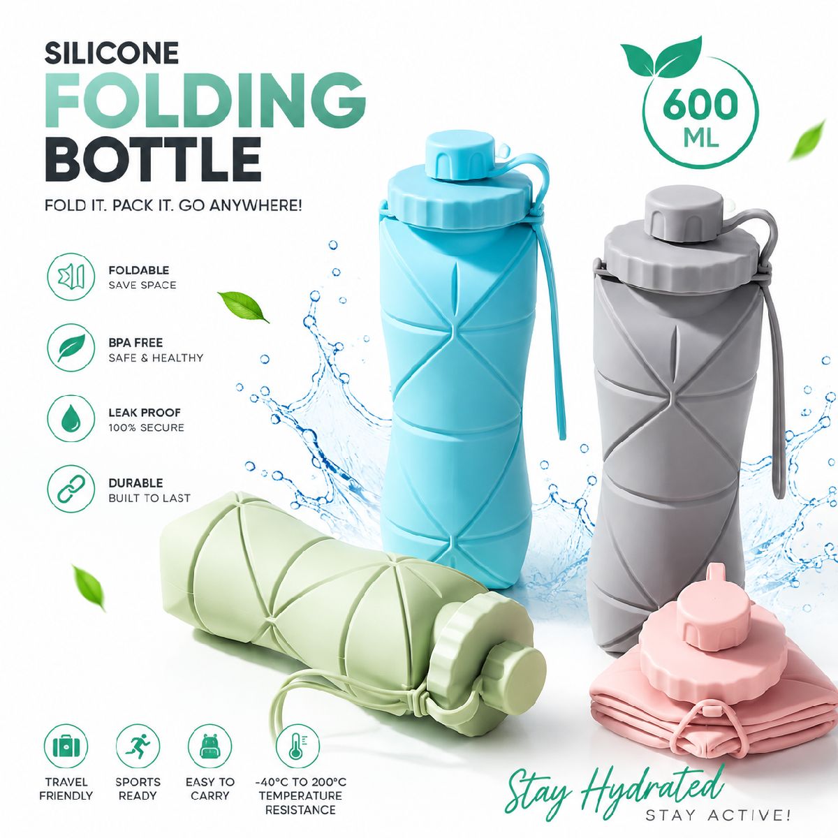 Creative Silicone Folding Water Cup_600ml