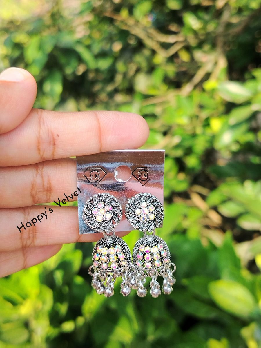 Premium Oxidized Silver Jhumka Earrings Combo (4 Pairs Set) 3