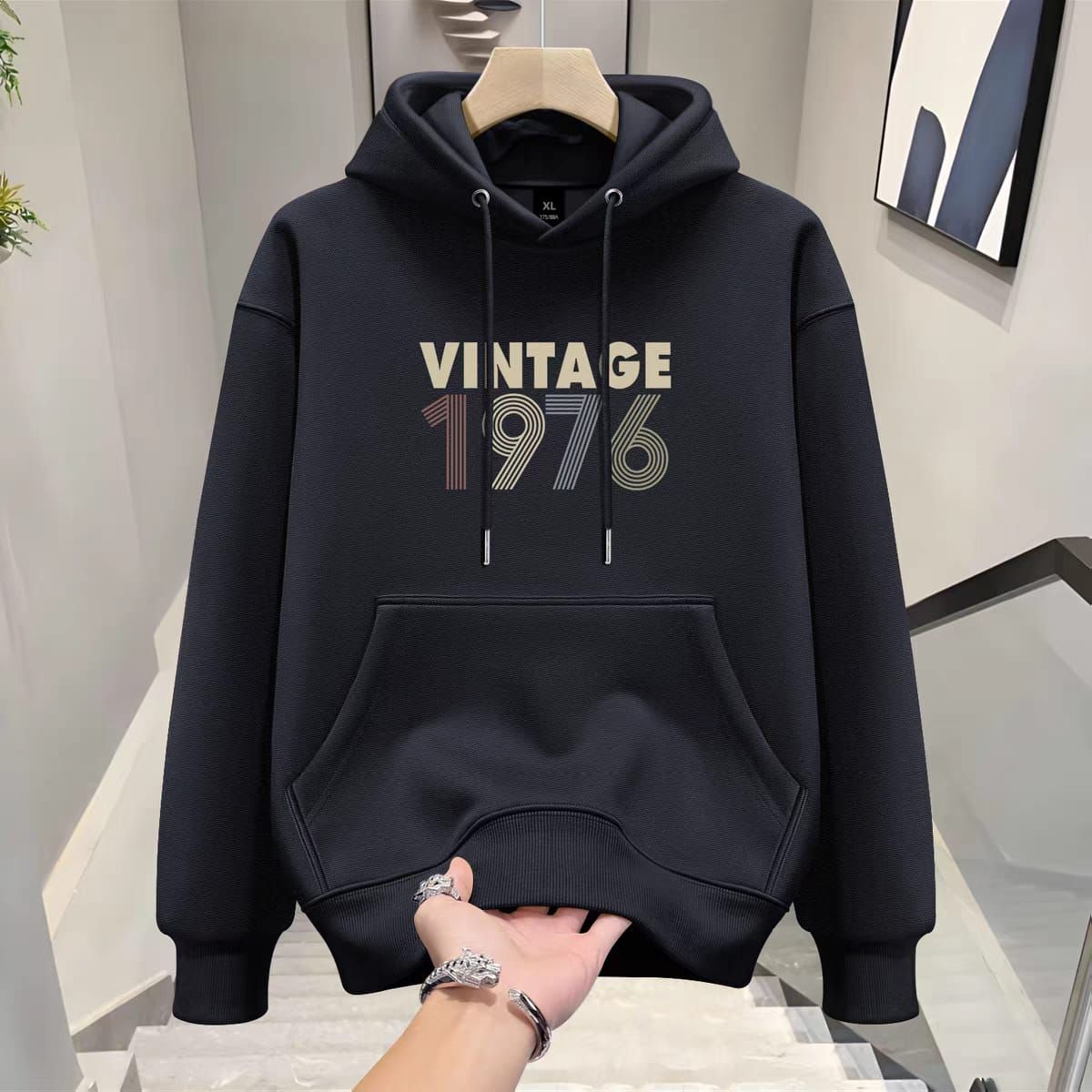 Solid Printed Winter Hoodie 2