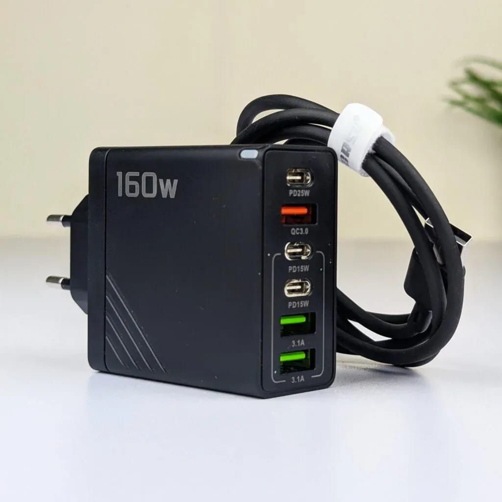 160W Super Fast Multi-Port GaN Charger with 6-in-1 Power Delivery 2
