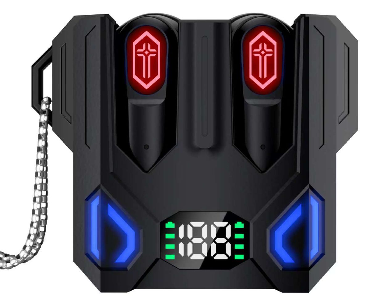 Mecha Design Gaming True Wireless Earbuds – Futuristic TWS with Low Latency Mode, Digital LED Battery Display & Rich Bass 2