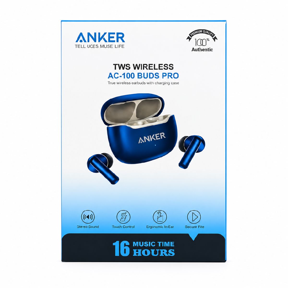 Anker TWS Wireless AC-100 Buds Pro – Hi-Res Audio Certified True Wireless Earbuds with ENC Noise Cancelling Mic, 40mm Drivers, 7H Playtime & 300mAh Case 3