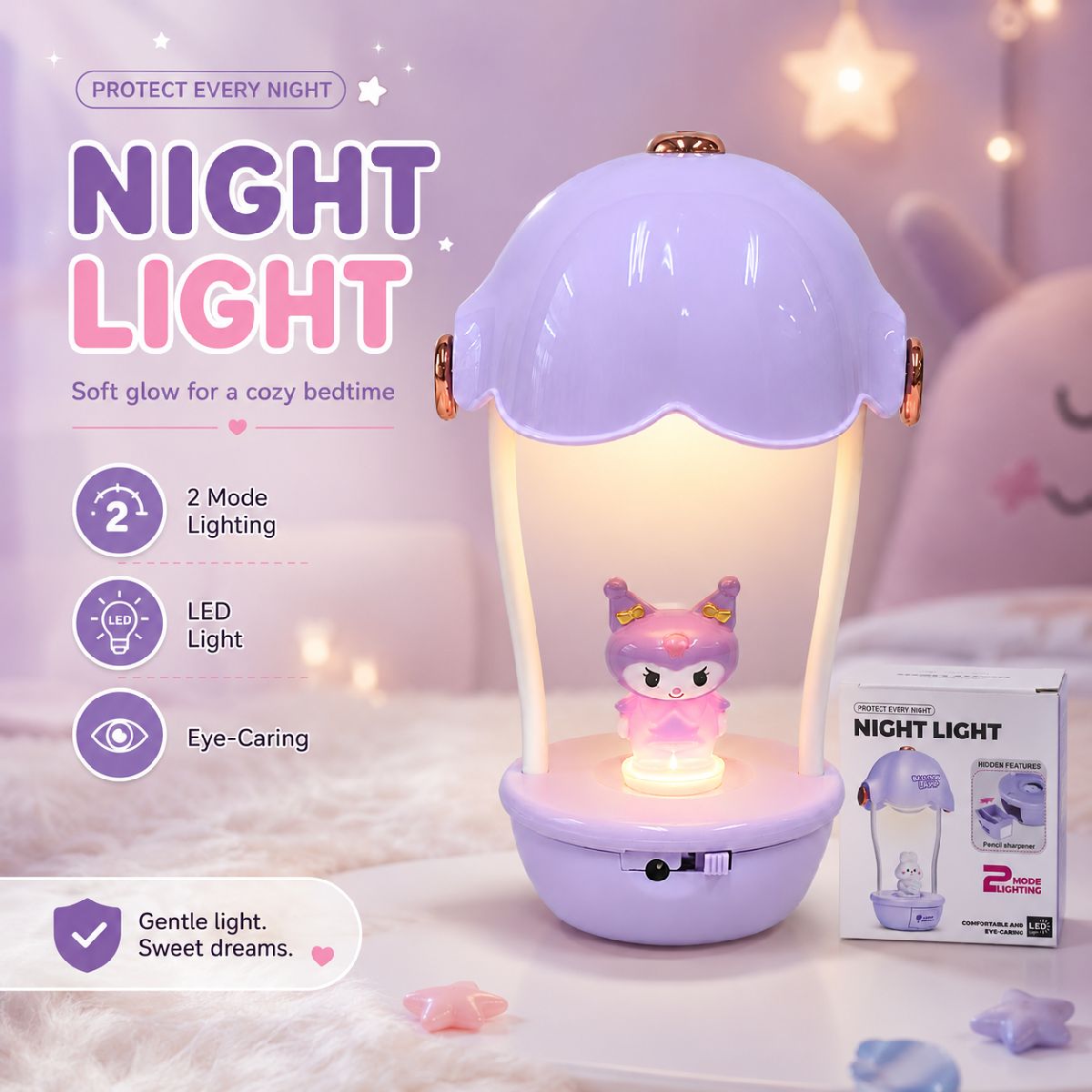 Hot Air Balloon Night Light Desk Lamp With Sharpener