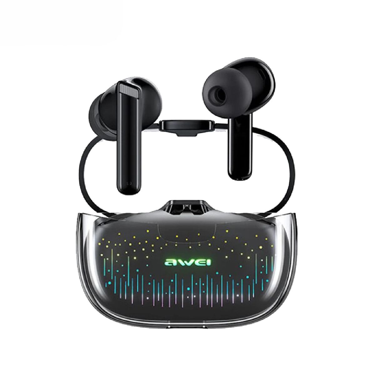 Awei T52 ANC True Wireless Earbuds – Bluetooth 5.3 TWS with -30dB Active Noise Cancellation, RGB Breathing Light, IPX6 Waterproof & 24H Battery 2