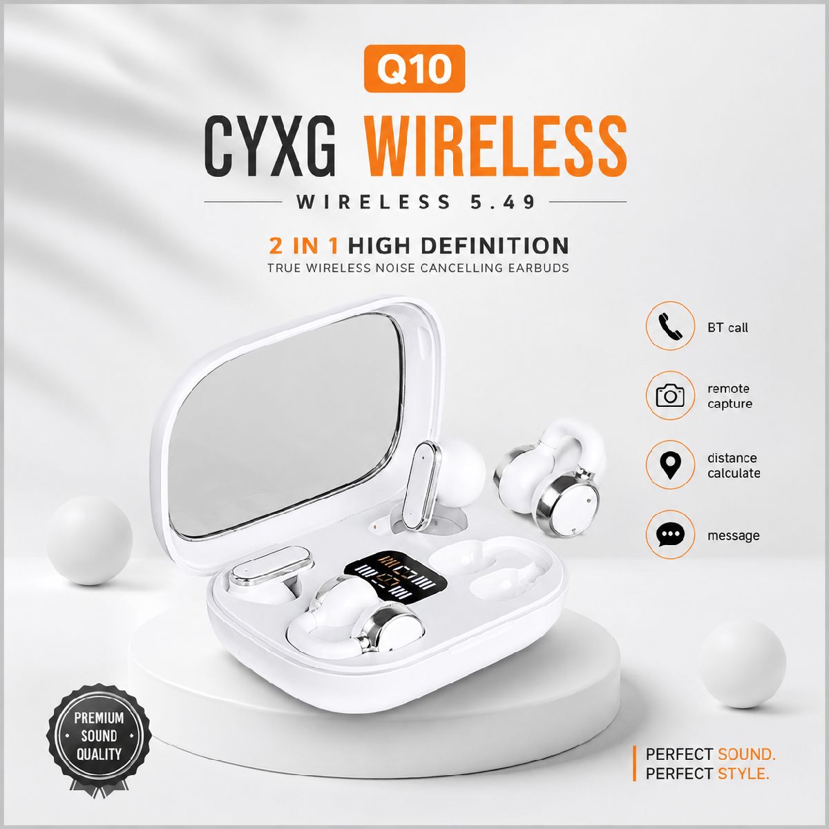 Q10 HiFi Stereo Sports Noise Reduction Earbuds (Two Pairs)