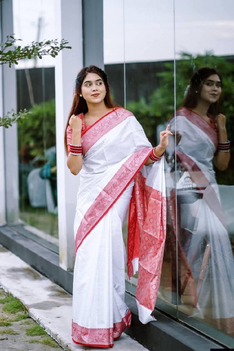 👑 Kanjivaram Katan Saree With Blouse Piece 👑 2
