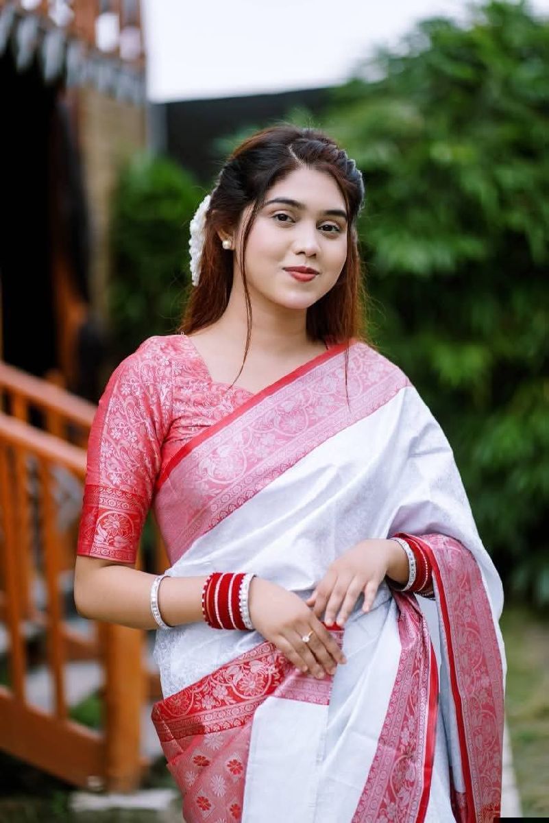 👑 Kanjivaram Katan Saree With Blouse Piece 👑